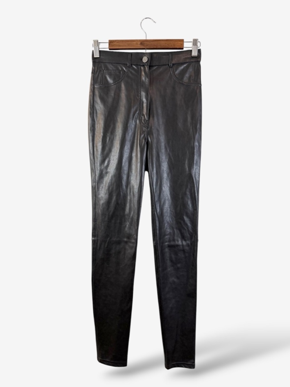Aritzia Wilfred Free Black Faux Leather Skinny Pants Size 2 Jegging Minimalist
